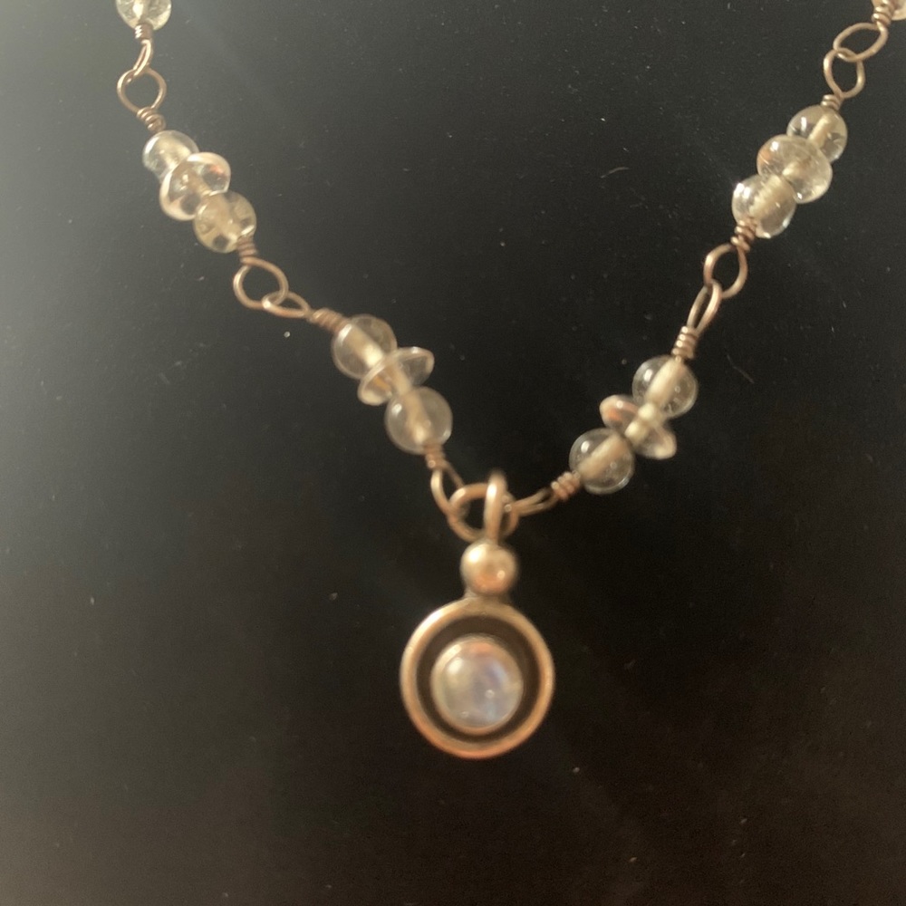 Moonstone and sterling silver necklace